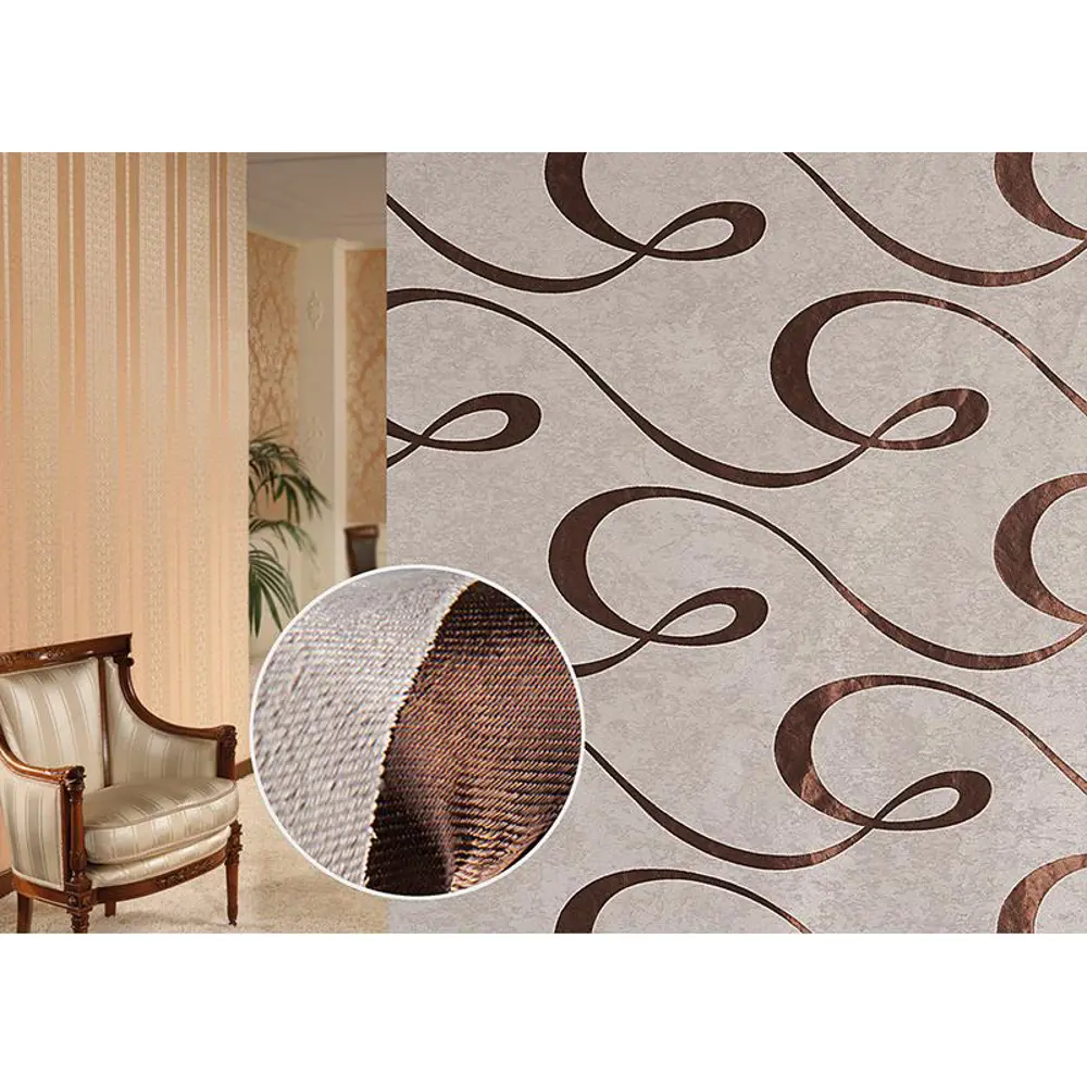 Ткань «Абстракция» 1 п/м 280 см блэкаут цвет бежевый ТОРГОВЫЙ ДОМ ТЕКСТИЛЬ STLM-2194962 - Вид №3