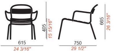 COLOS Штабелируемое кресло из листового металла с подлокотниками Stecca sun-id-1434652 - Вид №7