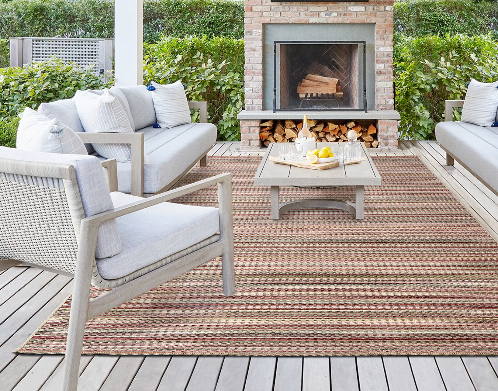 Полосатый напольный прямоугольный ковер Ademi Outdoor ARCH-00074506 - Вид №11