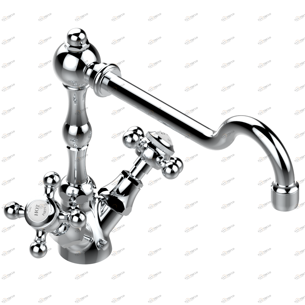 G76-4184 Смеситель для кухонной мойки на одно отверстие Thg-paris 1900 для кухни Хром G76 4184  A02 CAT.A