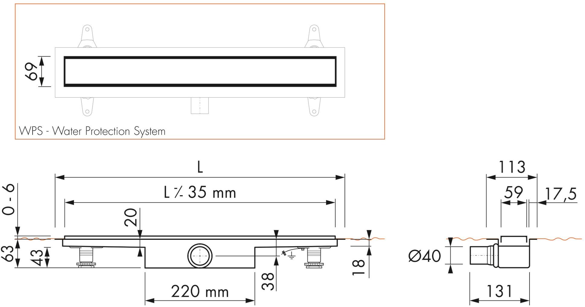 ESS Easy Drain Слив для душа Modulo stone sun-id-1480483 - Вид №4