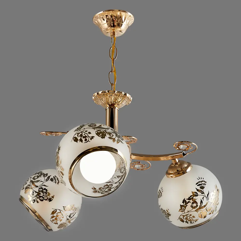 Люстра подвесная «Руно» КС30065/3P, 3 лампы, 9 м², цвет золотой КЛЮЧНИК STLM-2003955 - Вид №3