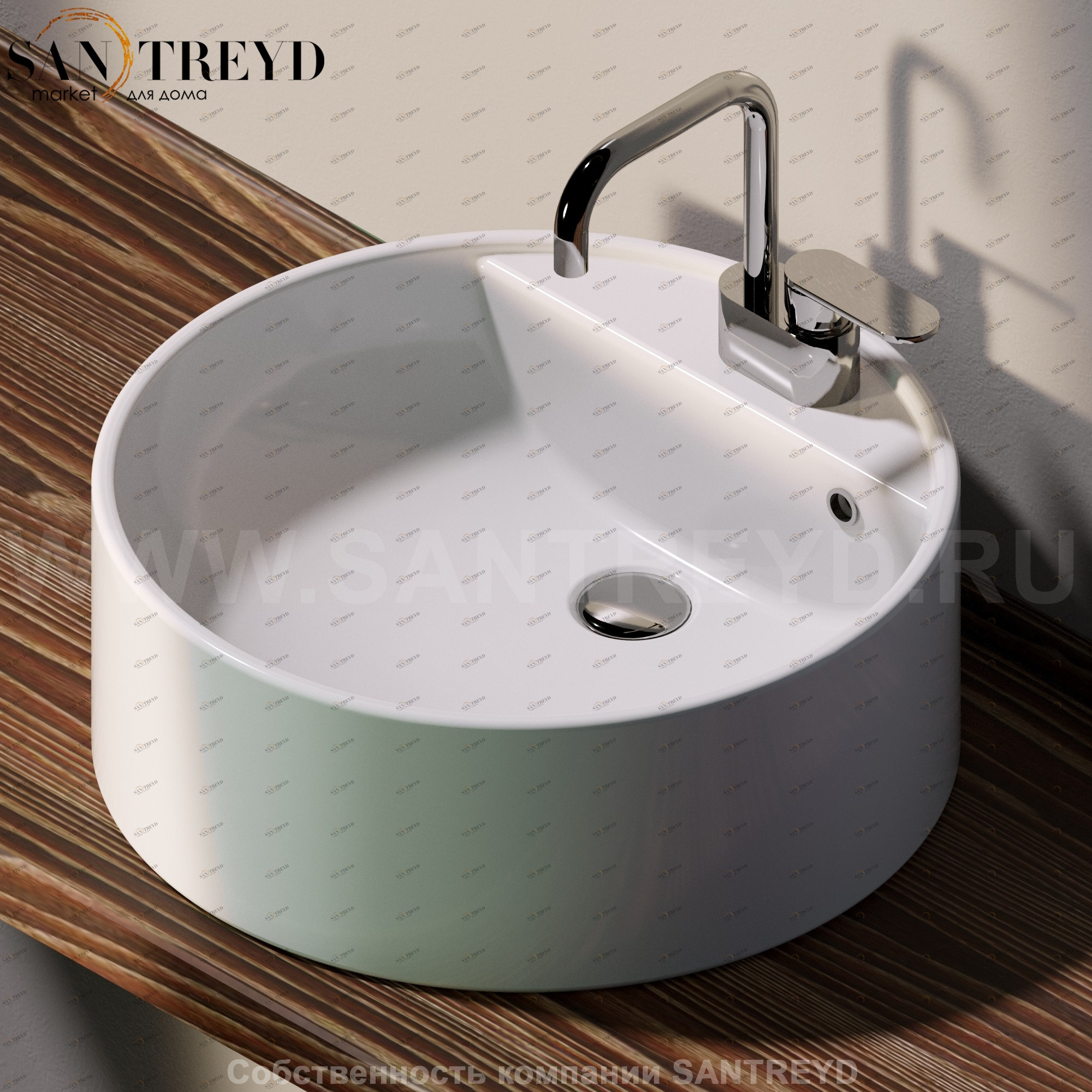 5050A9016 Накладная раковина на столешницу  круглая Ceramica Flaminia Twin