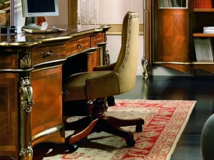 SCAPPINI & C Поворотное офисное кресло из кожи с регулируемой высотой на колесиках 35th anniversary 2053