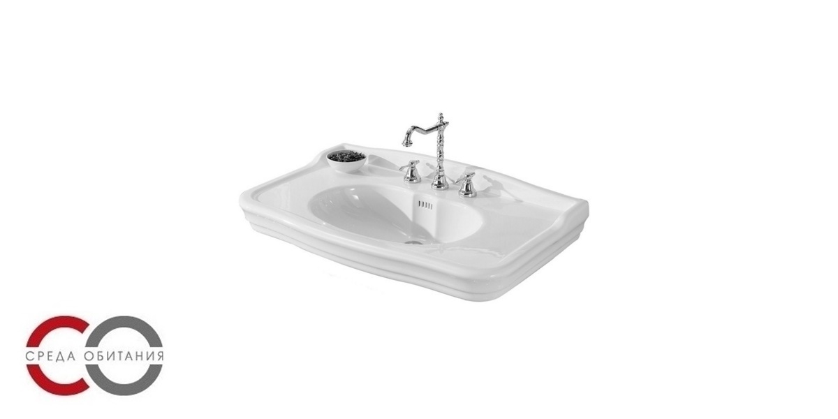 8211 Подвесная раковина настенная овальная Olympia Ceramica IMPERO STYLE белая - Вид №1