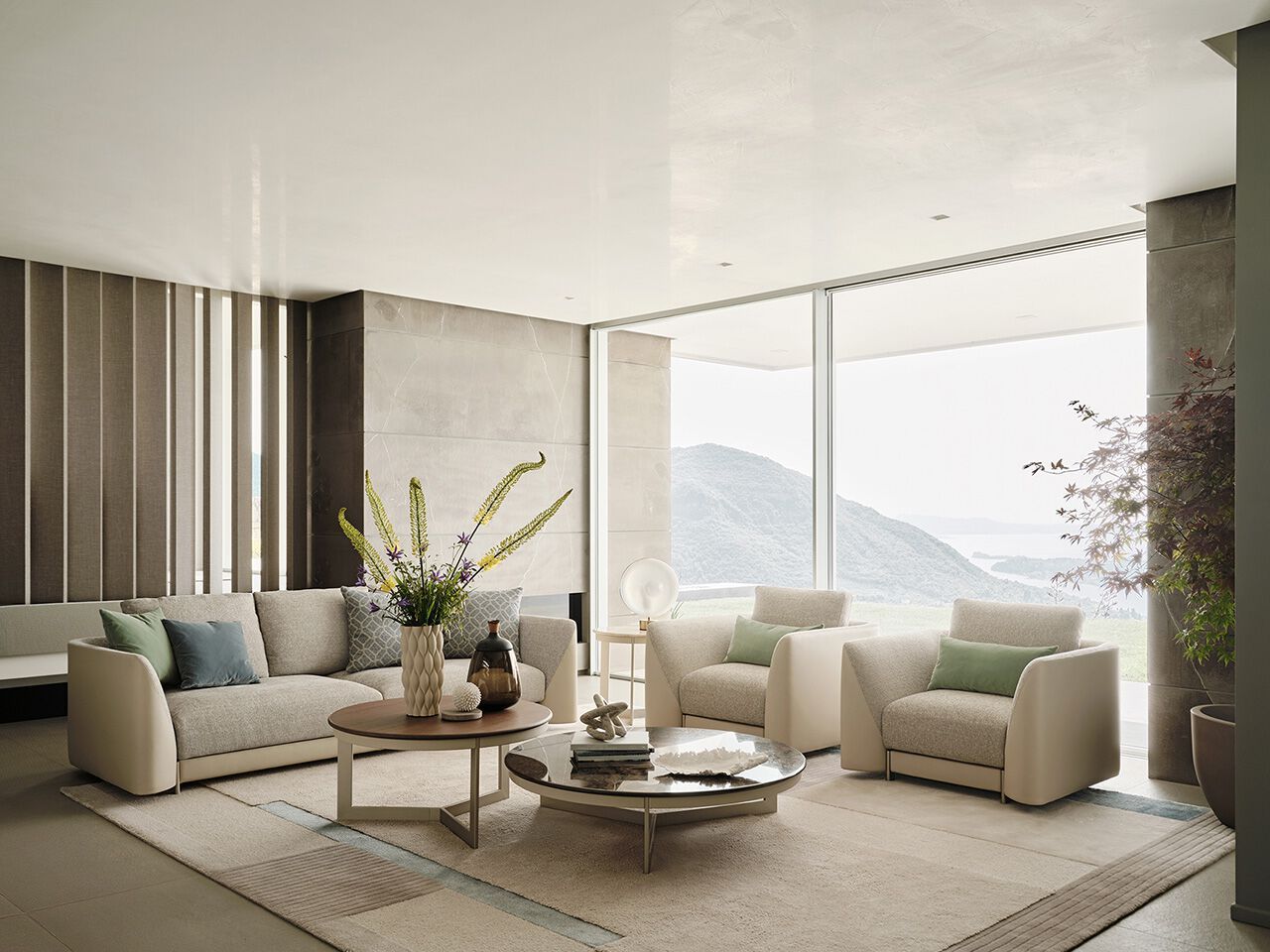 Ткань и кожаный диван для гостиной Turri Joel ARCH-00089250 - Вид №1