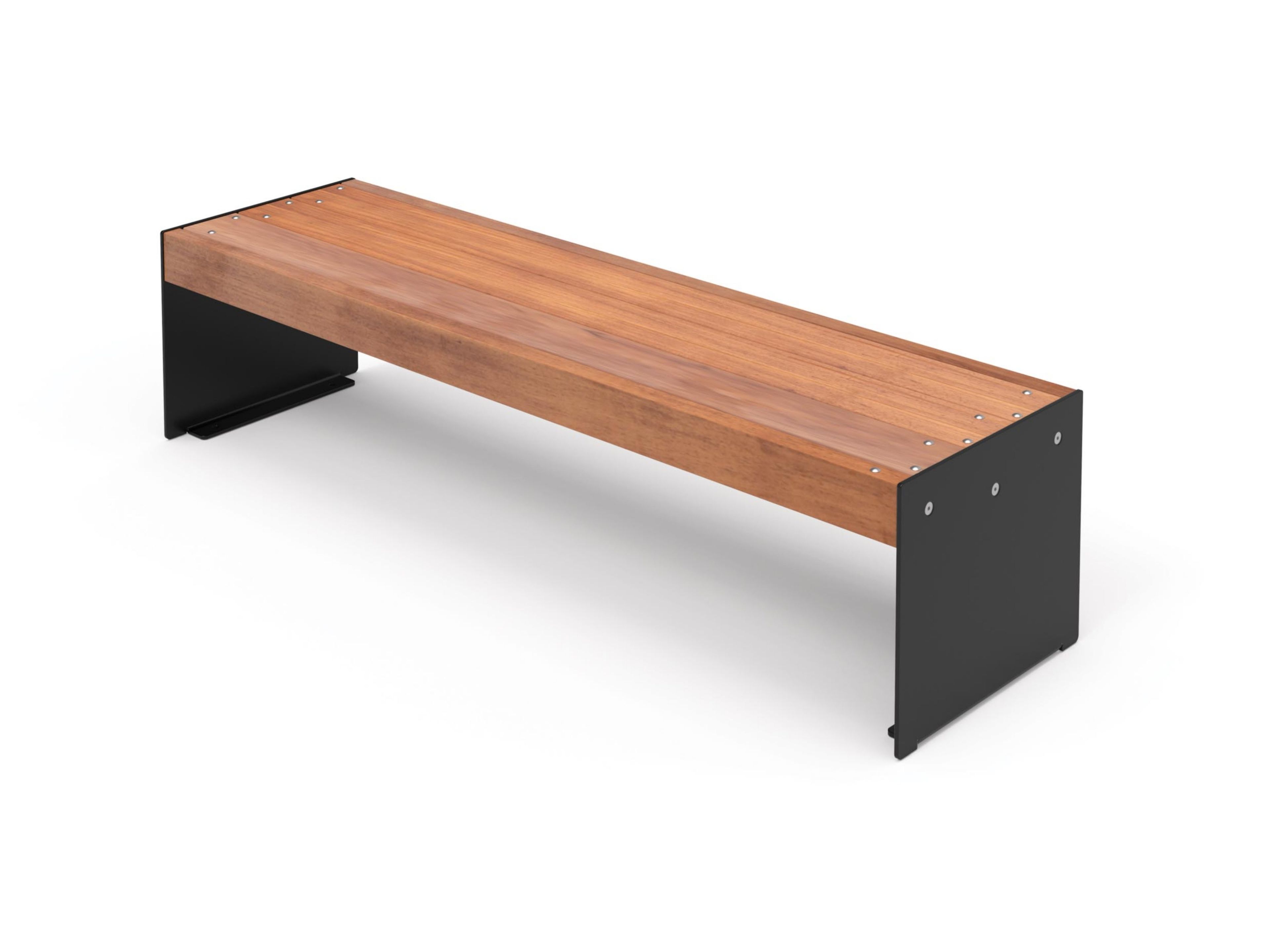 Стальная и деревянная скамья без спинки City Design Lena ARCH-00060261 - Вид №1