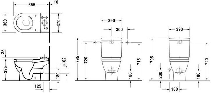 012609 Компакт унитаз с бачком Белый Duravit Starck 3 Германия - Вид №1