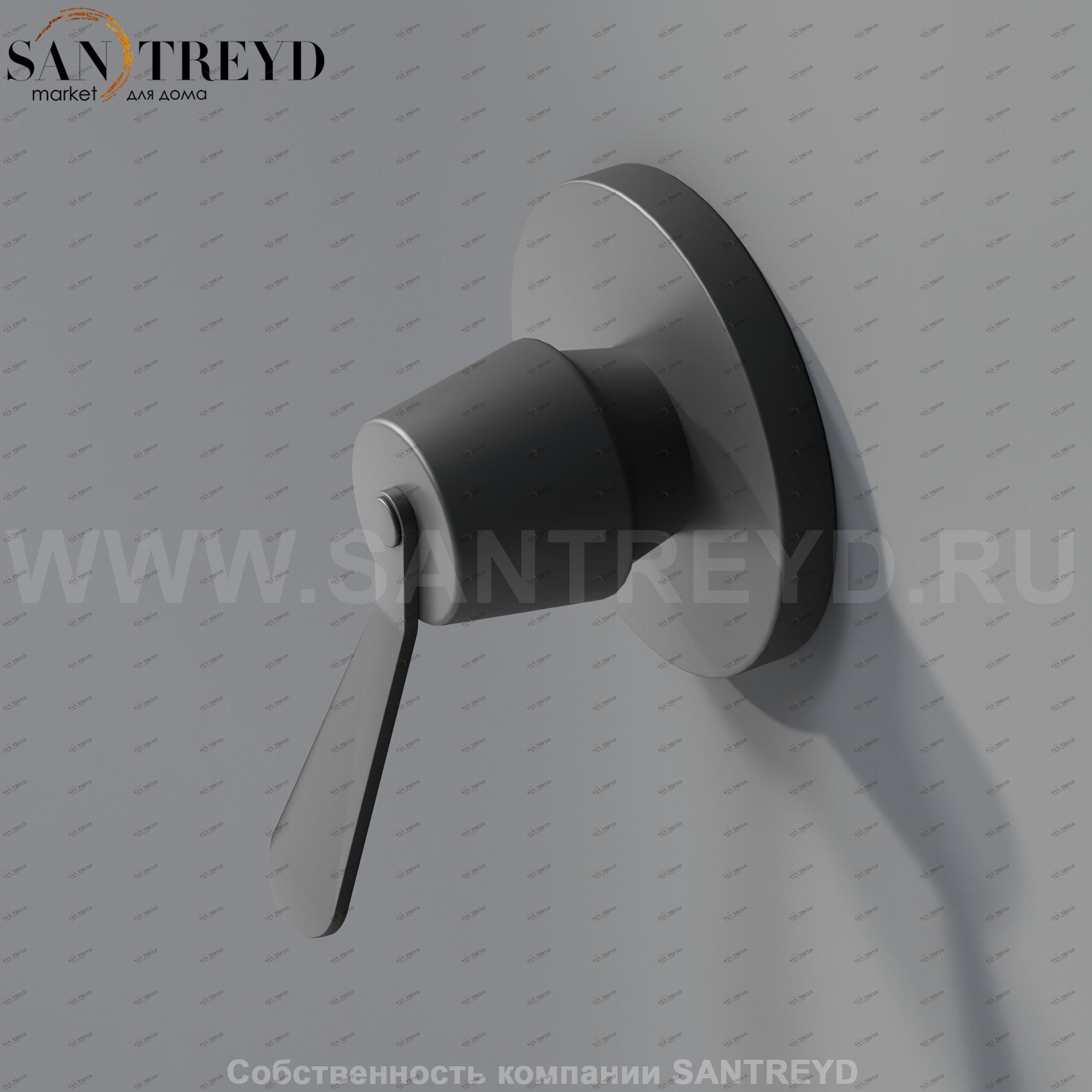 Встроенный однорычажный смеситель с ручкой CRUB0900LE FEZ черный матовый Agape