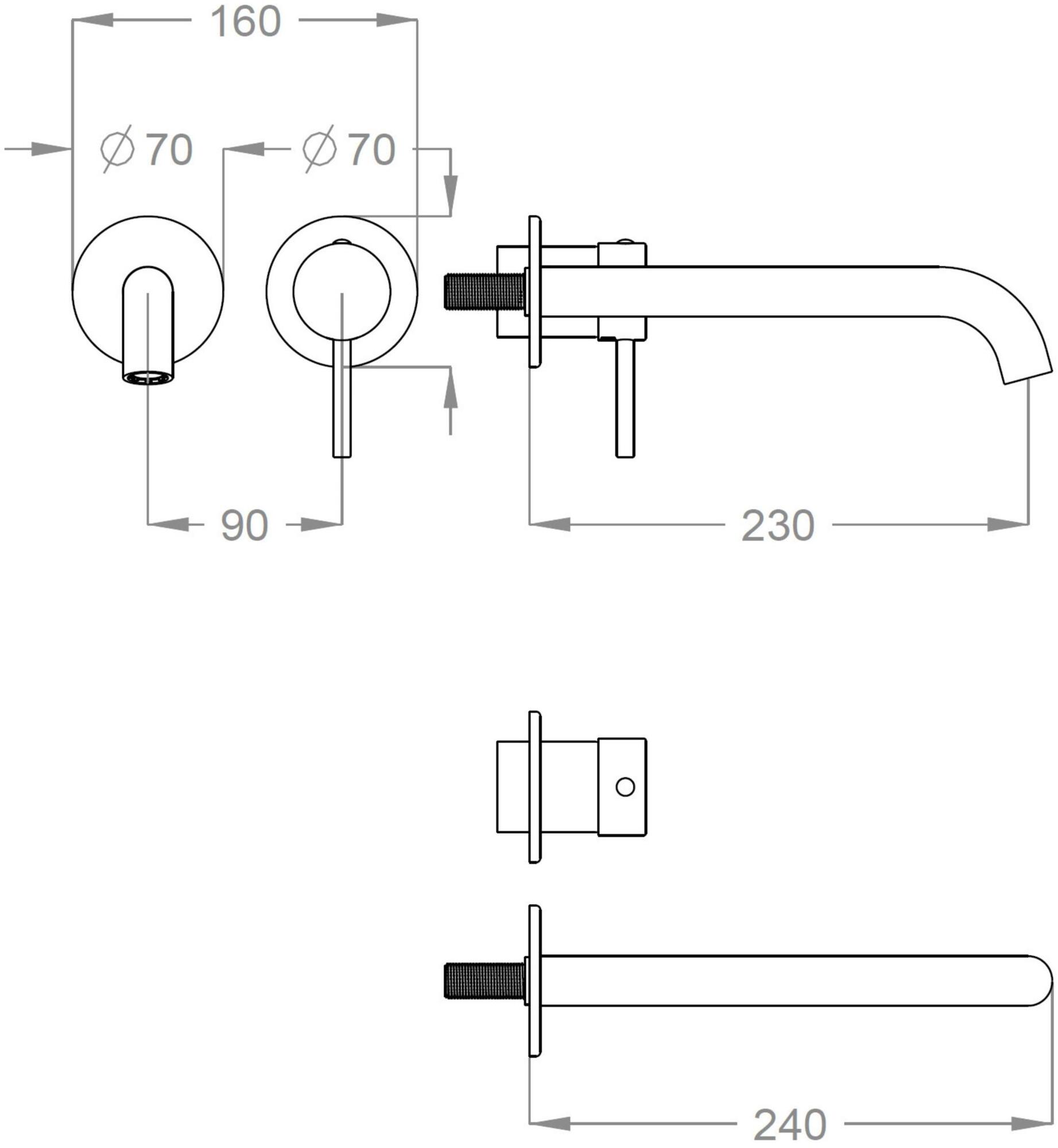 Fir Italia Смеситель для умывальника настенный из латуни Cleo 84 8418208 - Вид №1