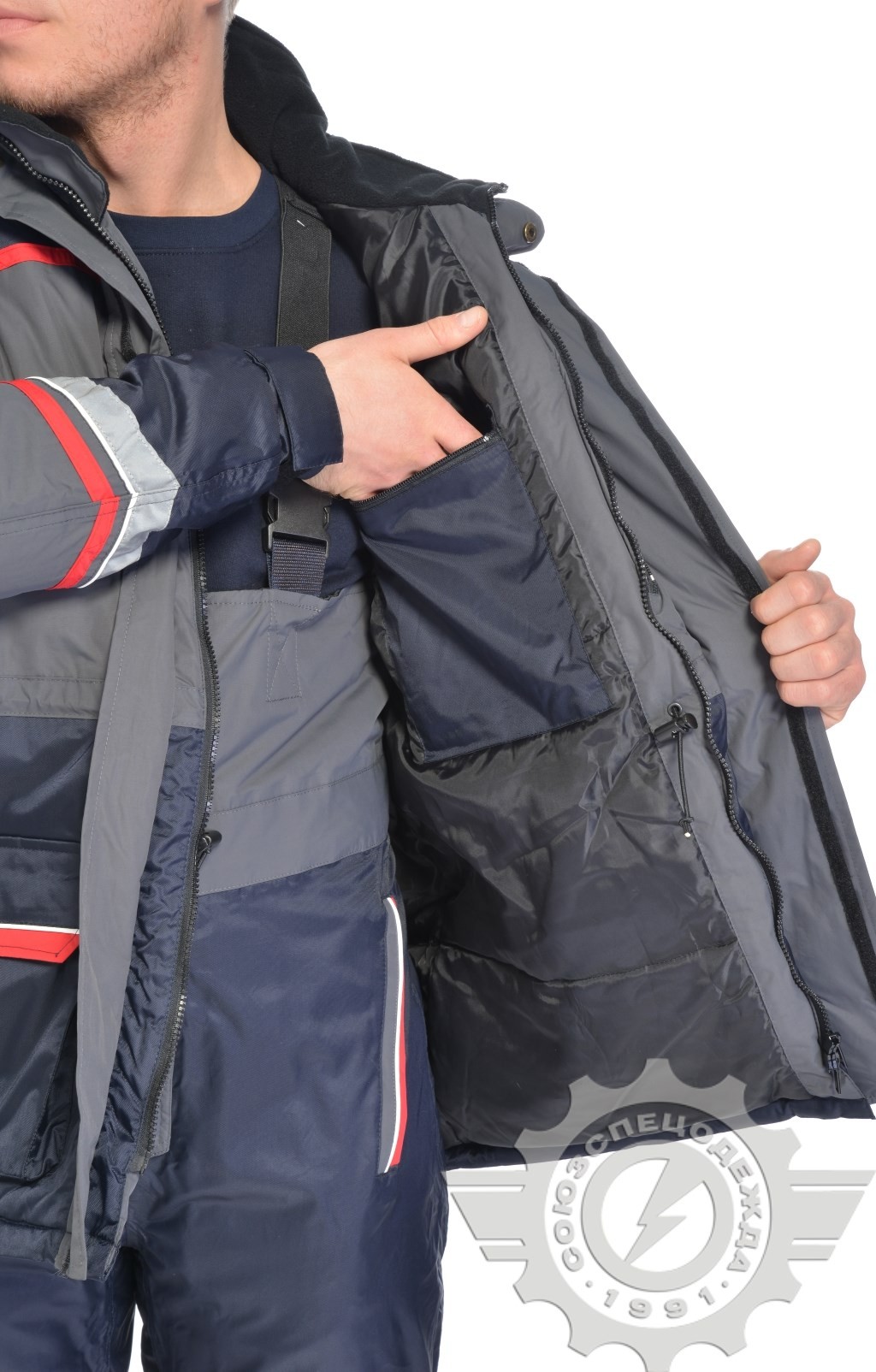 60900 Куртка "Байкал" зимняя с СВП  Зимняя спецодежда  размер 64-66/170-176  - Вид №6