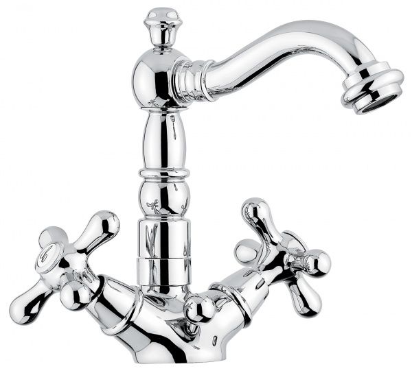 12615CR Смеситель Deco Old 12615 с донным клапаном для раковины, цвет хром EMMEVI Decò old