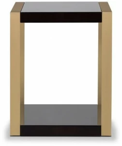 Stylish Club Квадратный журнальный столик из латуни и дерева Empire Scf.e04