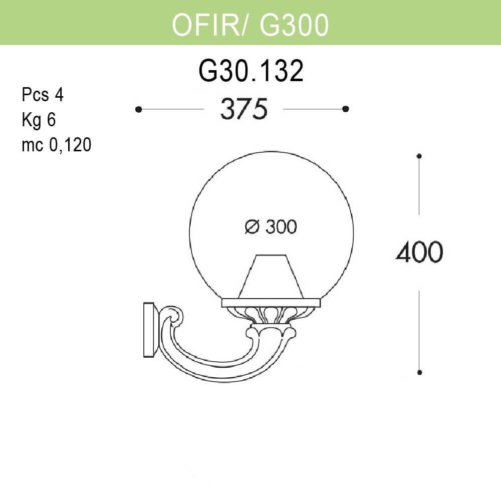 Уличный настенный светильник Fumagalli Ofir/G300 G30.132.000.AYE27 FUMAGALLI OFIR, G300 271811 Черный  - Вид №1