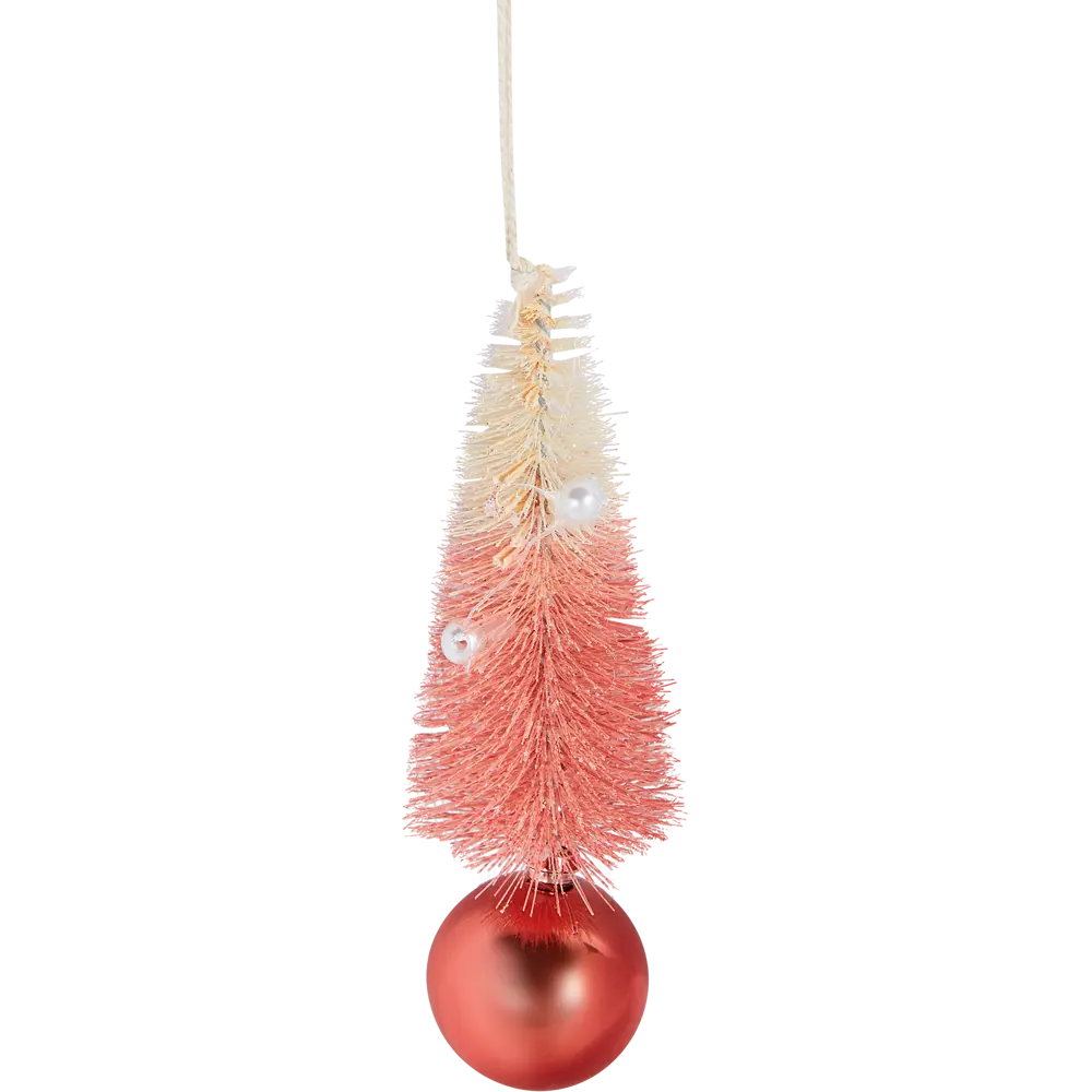 87036564 Елочная игрушка Елка на шаре 13x5 цвет розовый STLM-0960478 Santreyd 