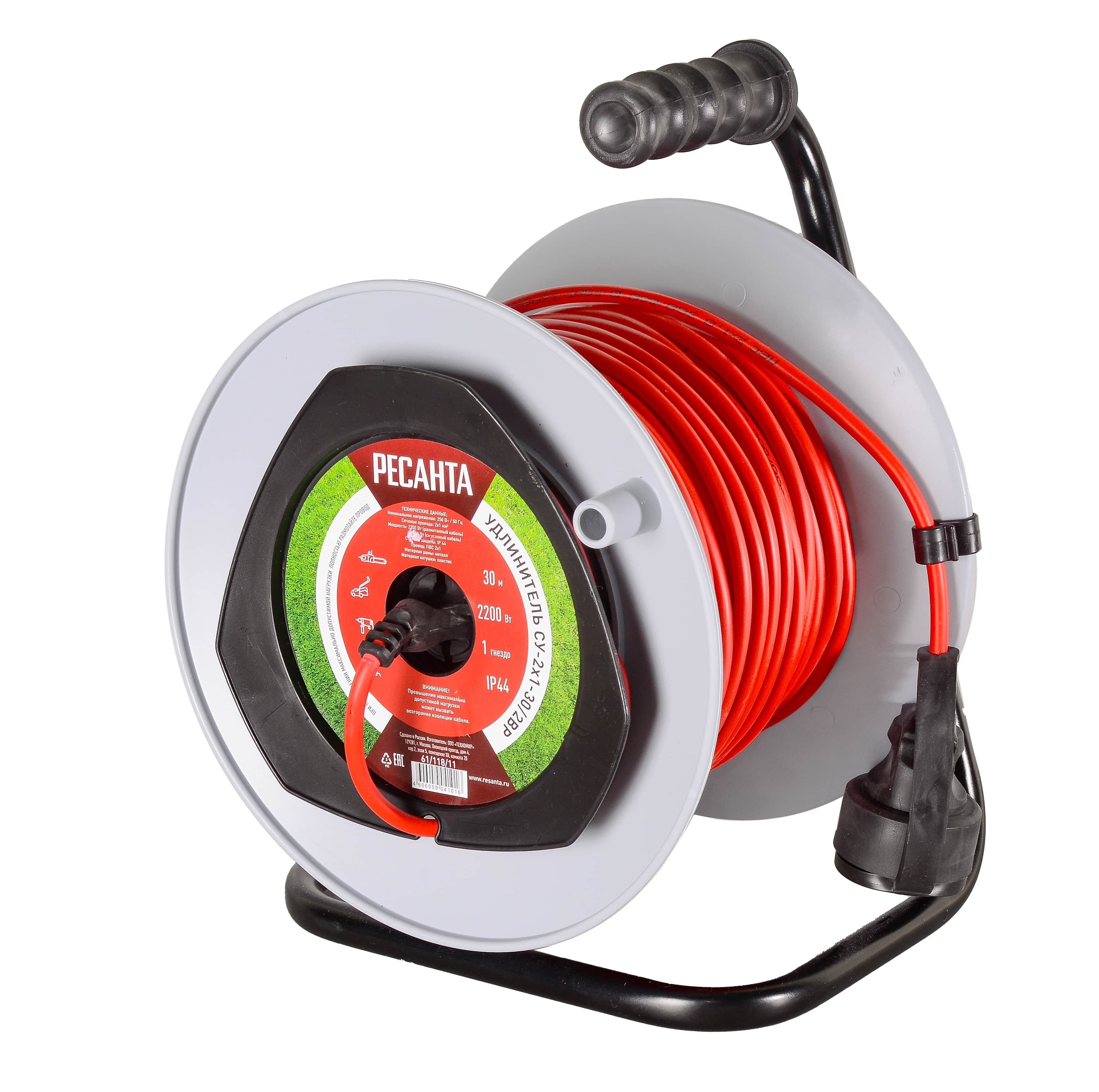 Удлинитель силовой Ресанта СУ-2х1-30/2ВР серый 5413368 STDN-0130983 - Вид №3