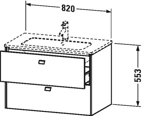 BR410209191 Тумбочка подвесная Brioso #BR4102 820 x 479 мм Серо-коричневый декор Duravit - Вид №1