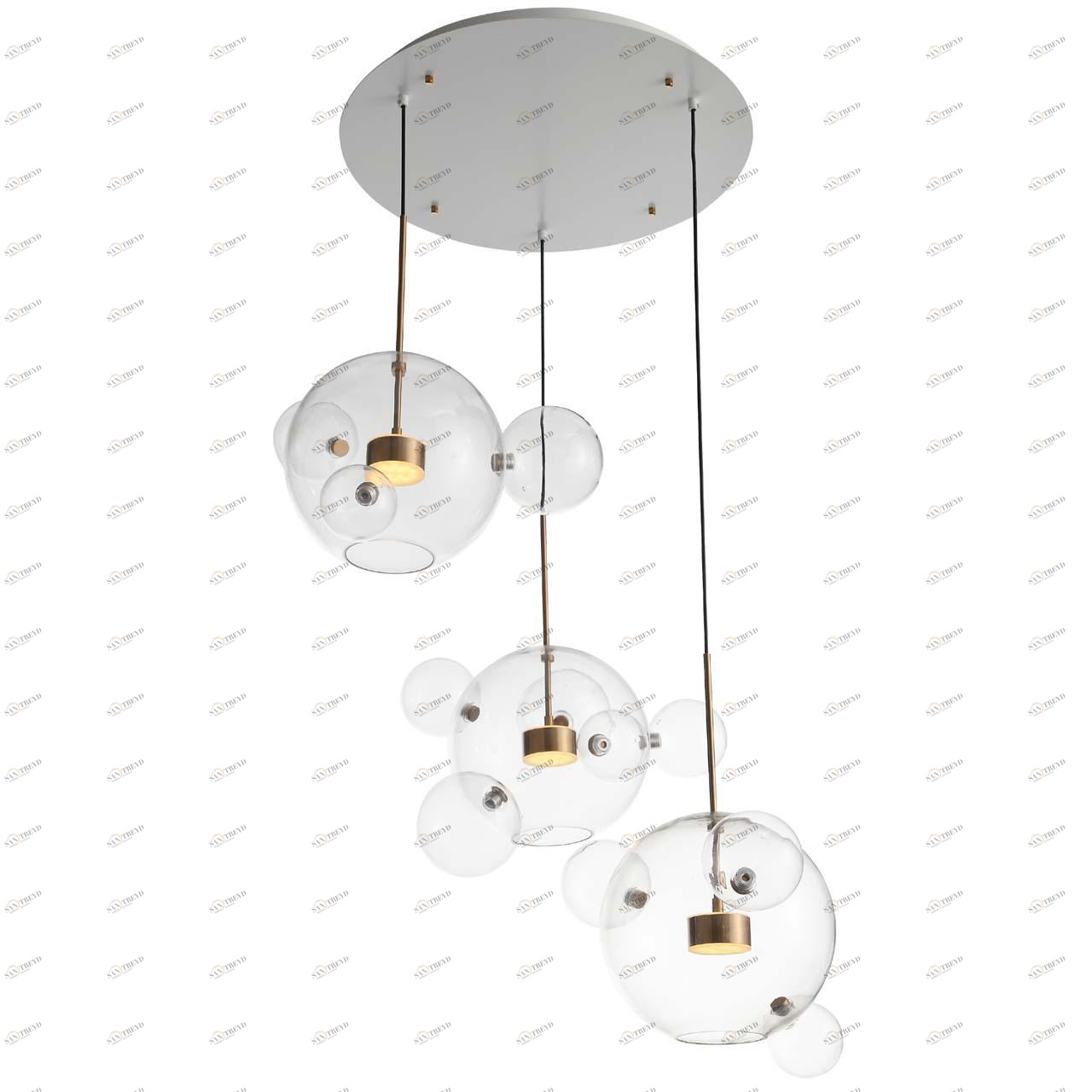 Подвесной светильник белый с 3 плафонами ST Luce Bopone SL1133.203.03 ST LUCE ДИЗАЙНЕРСКИЕ, BOPONE 00-3890196 Белый 