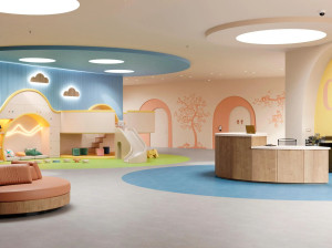 Нескользящий виниловый пол с эффектом ткани