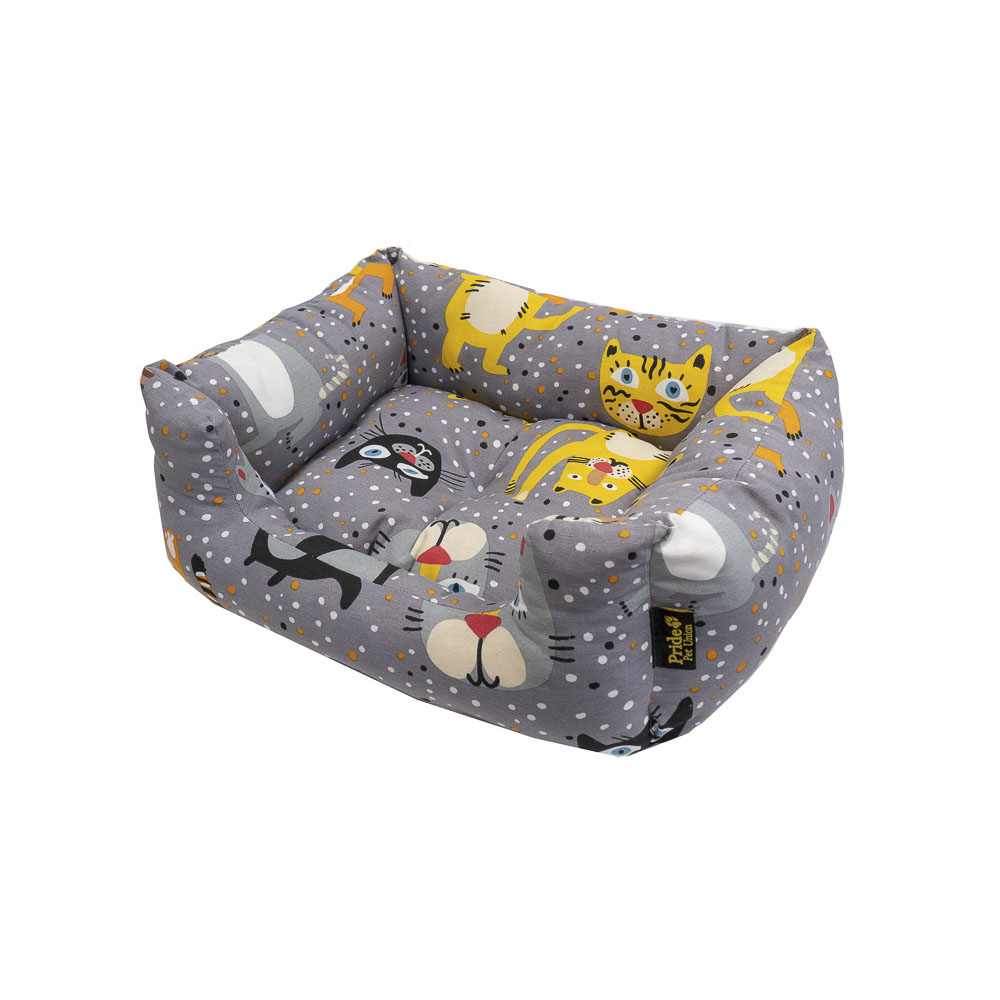 ПР0054613 Лежак для животных Забавные Коты 70х60х23см Pride 