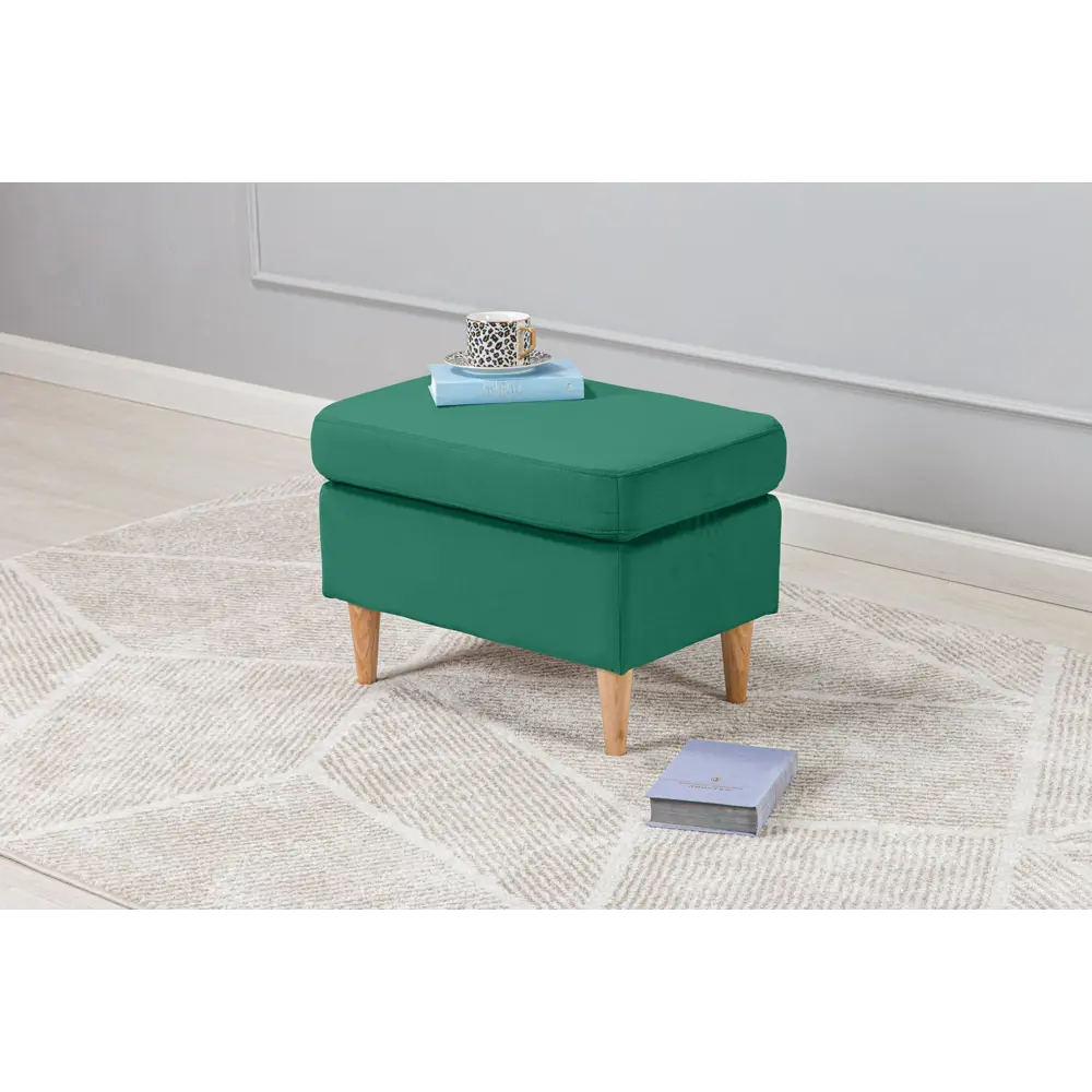 Пуф на ножках велюр Salotti Нильс Velutto 33 зеленый 60x43.5 см STLM-2209161 - Вид №3