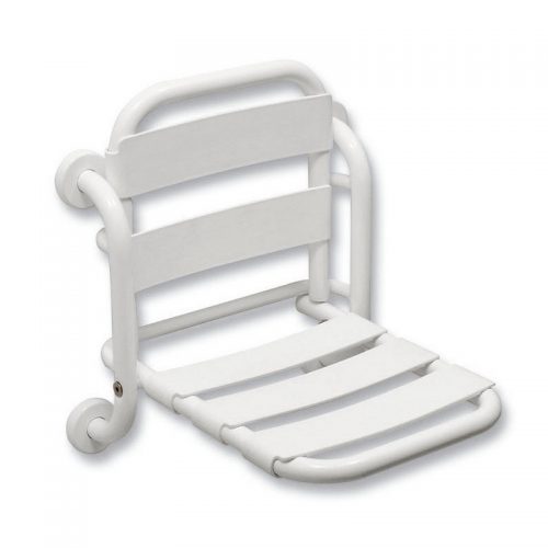 12008R Idral Настенное складывающееся сиденье для душа со спинкой серии EASY. С покрытием Rilsan 