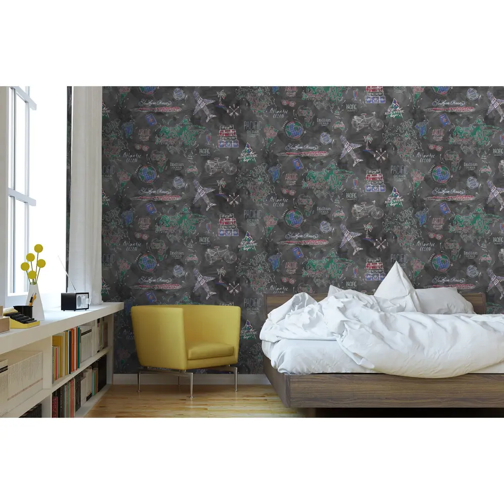 Обои на флизелиновой основе Карты 1.06х10 м цвет синий VS 998214 Victoria Stenova Путешествие STLM-2059761 - Вид №2