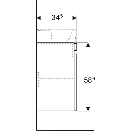 869046000 Шкафчик для раковины Geberit Renova Plan, с одной дверью Geberit  - Вид №18