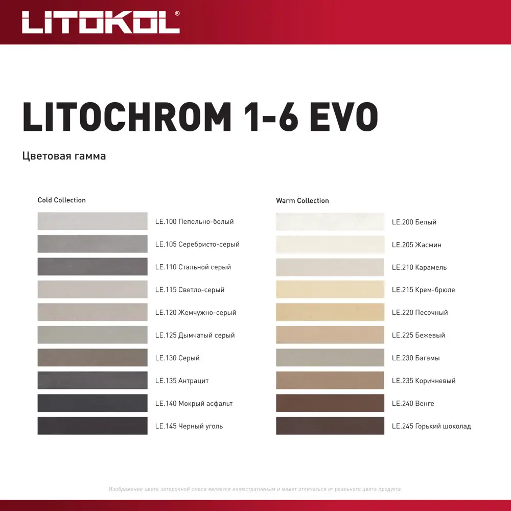 Litokol Litochrom 1-6 Evo - цементная затирка антрацит для плиточных швов 1-6 мм 85486585 STLM-0063166 - Вид №4