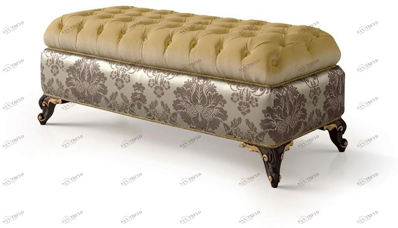 Carpanese Home Стеганая скамья, обитая тканью Heritage 6587