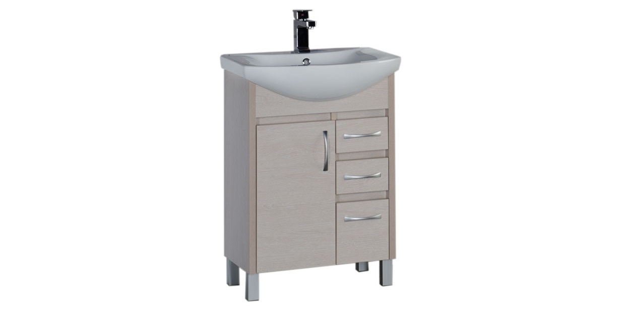 Комплект мебели Aquanet Донна 60 белый дуб (1 дверца 3 ящика) 00168942 - Вид №4