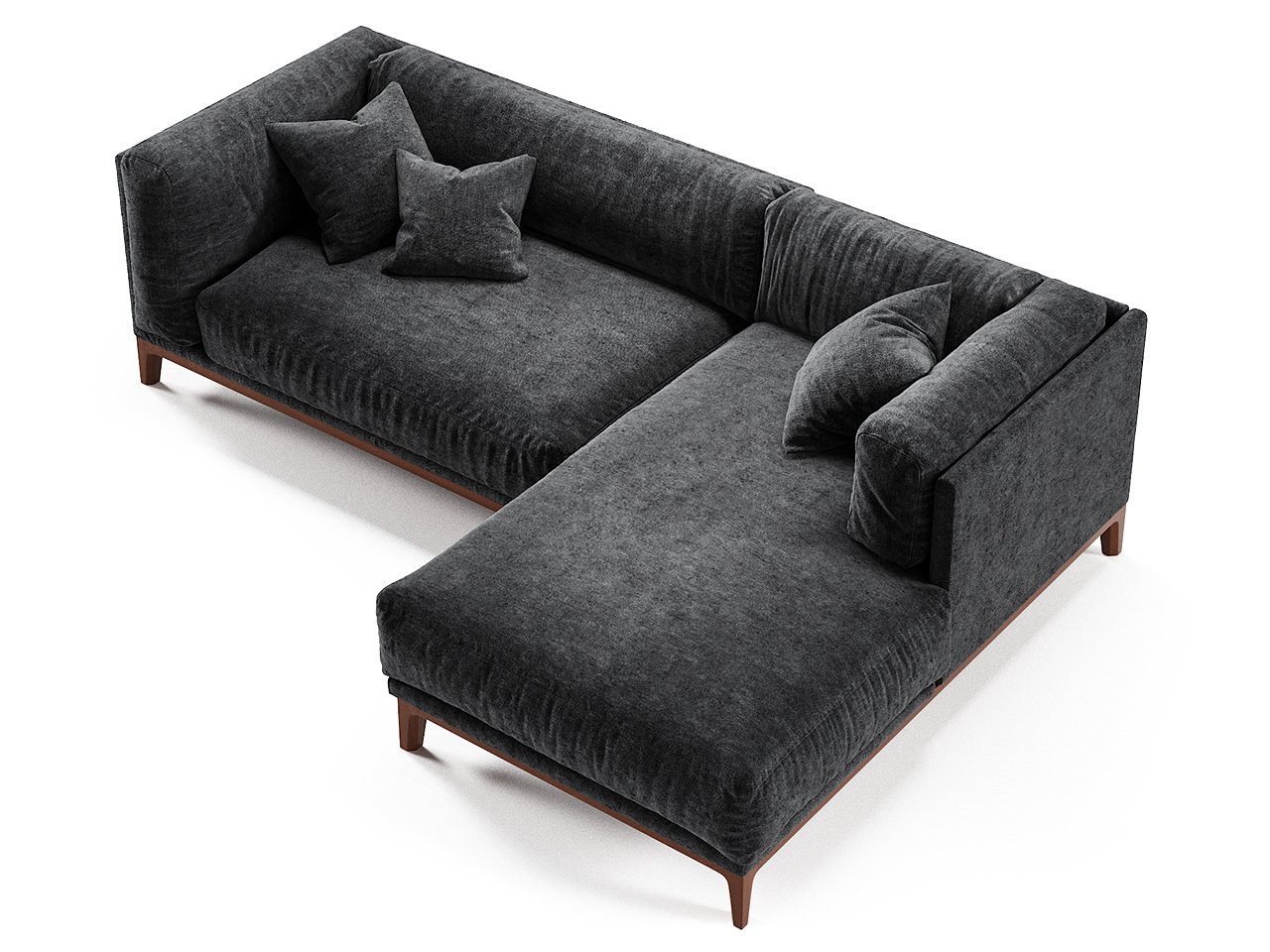 Диван Case угловой серый на темных ножках THE IDEA ДИЗАЙНЕРСКИЕ 210545 Серый  - Вид №2