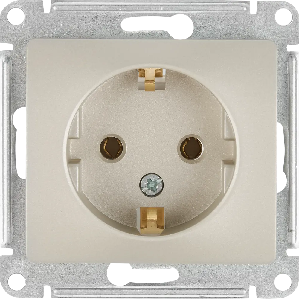 Розетка встраиваемая Systeme Electric Glossa с заземлением цвет платина STLM-2005142