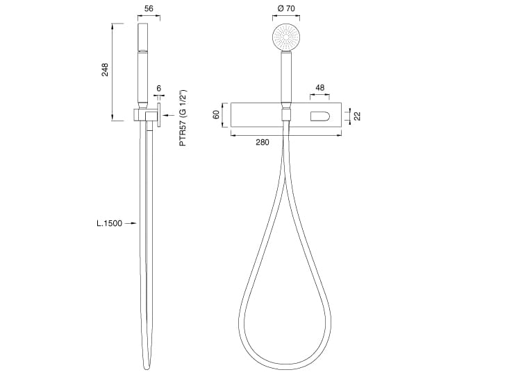 Смеситель для душа из нержавеющей стали с ручным душем CEADESIGN SIXTY ARCH-00093085 - Вид №2