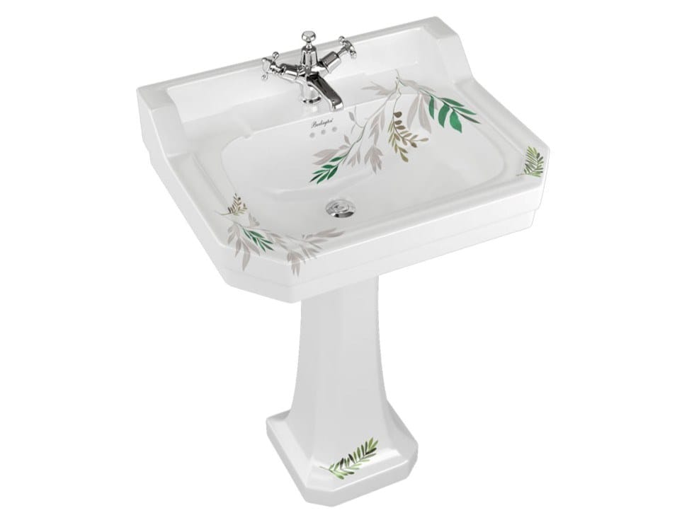 Прямоугольный умывальник из стекла на колонне Burlington На заказ ARCH-00085302 - Вид №12