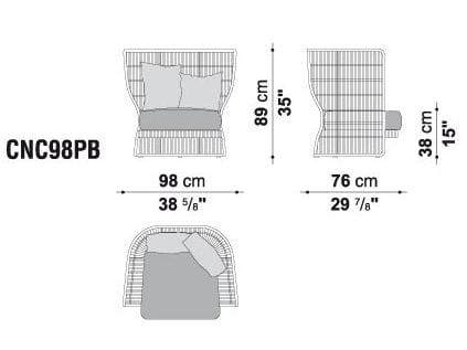 Садовое кресло из полиэтилена с высокой спинкой B&B Italia Outdoor Canasta ' 13 ARCH-00109131 - Вид №5