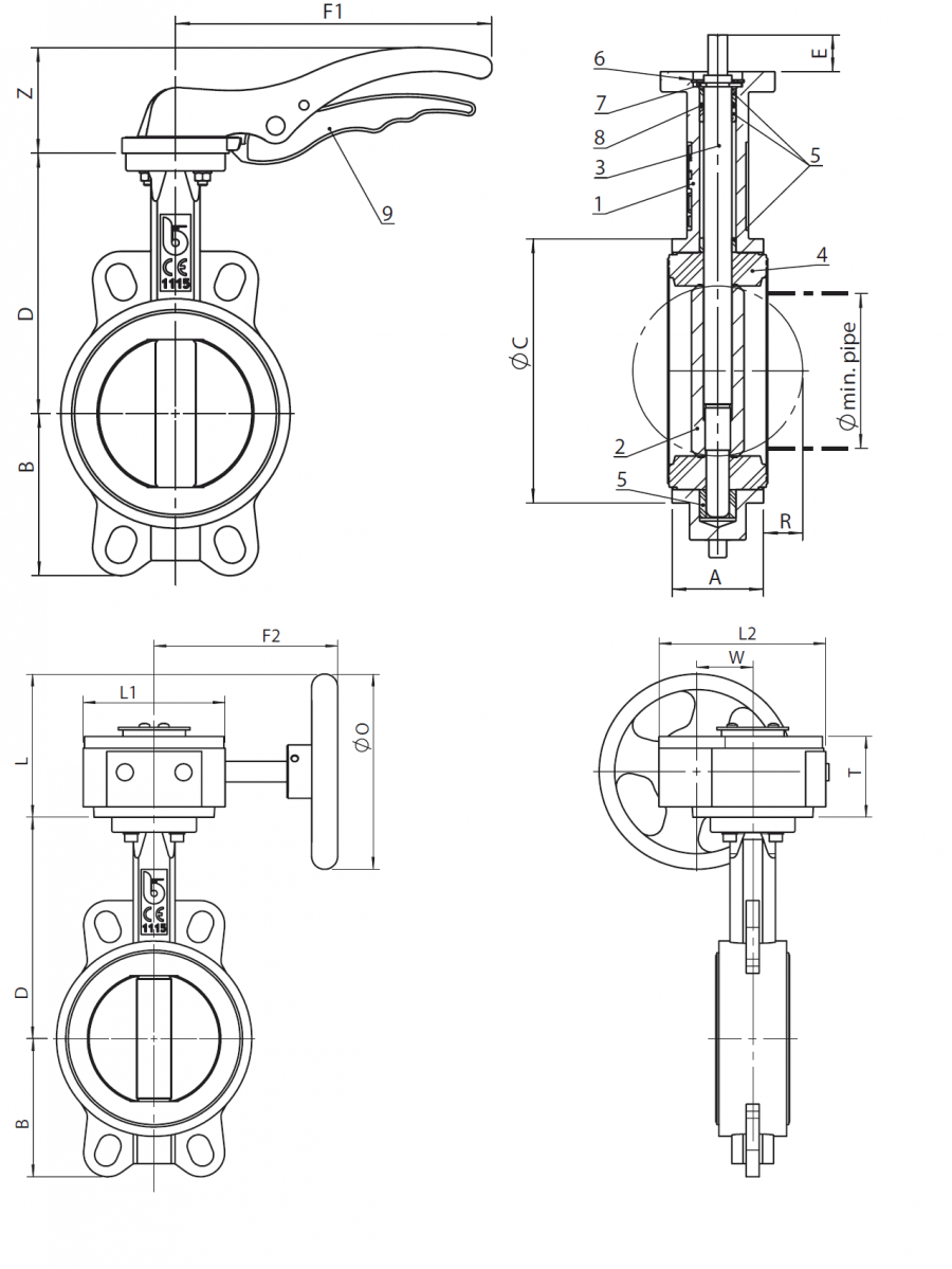 CIMBERIO CIM 3000 150 Дисковый поворотный затвор CIM 3000 PN 16  - Вид №1