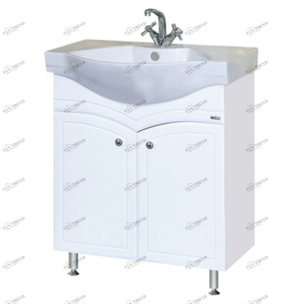 Тумба Илона-70 белая эмаль с раков. мебельн. А832 70 см MISTY 2312115