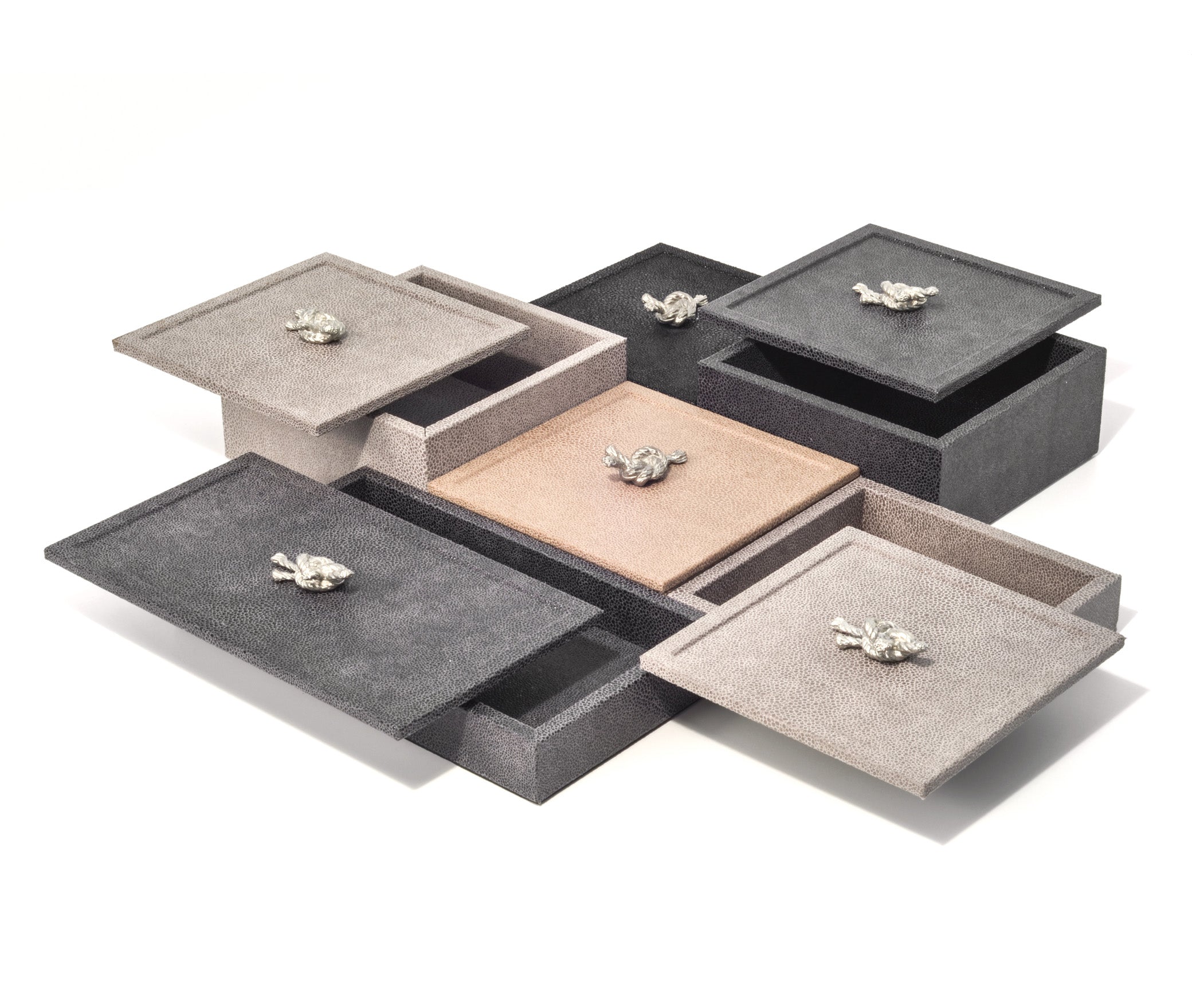 Прямоугольная коробка Thalia - 27X15XH9 см / металлическая отделка_хром / ari-leather_coffee Pinetti 00.0141.037.015 - Вид №2