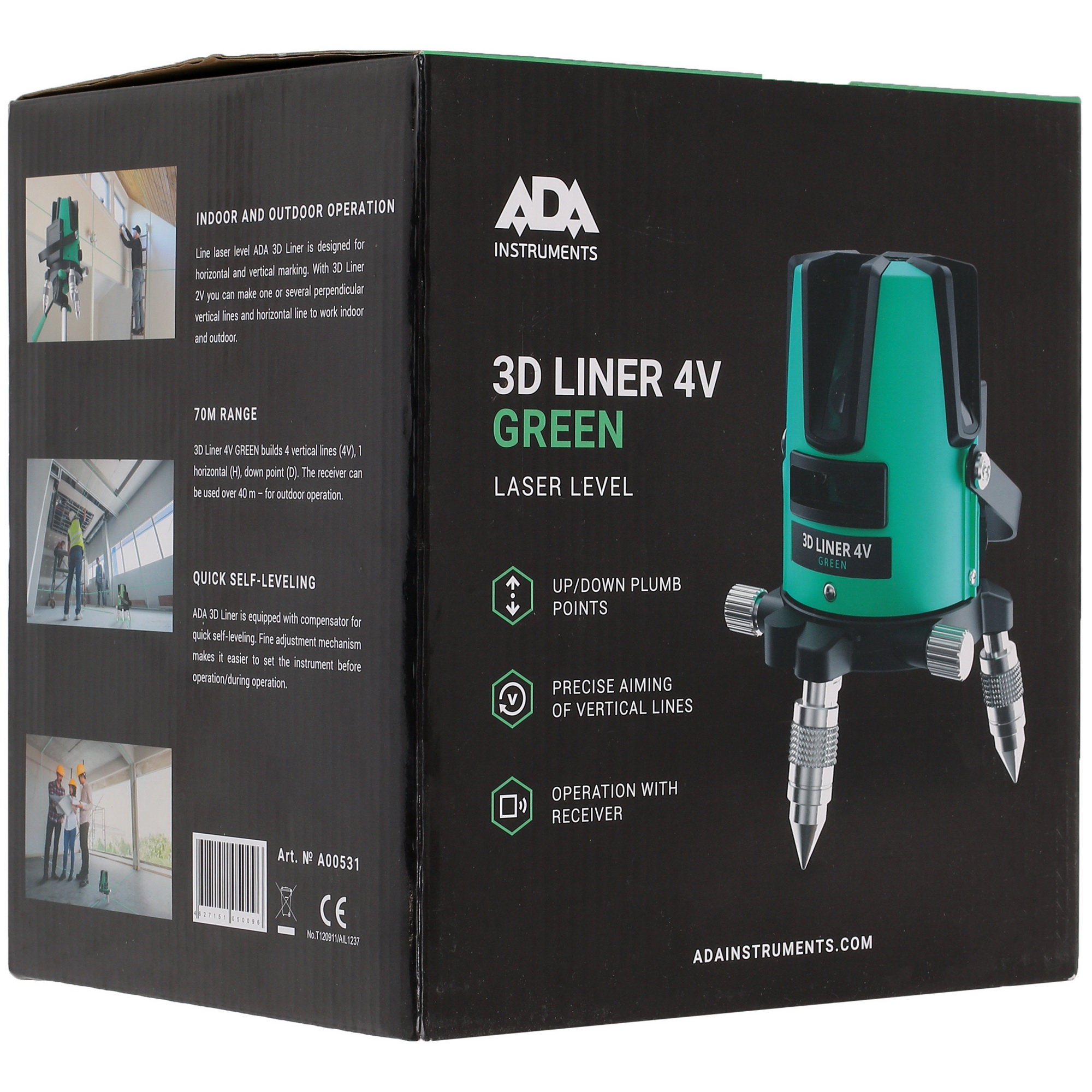 Лазерный нивелир ADA 3D Liner 4V Green 1303874 STDN-0044938 - Вид №8