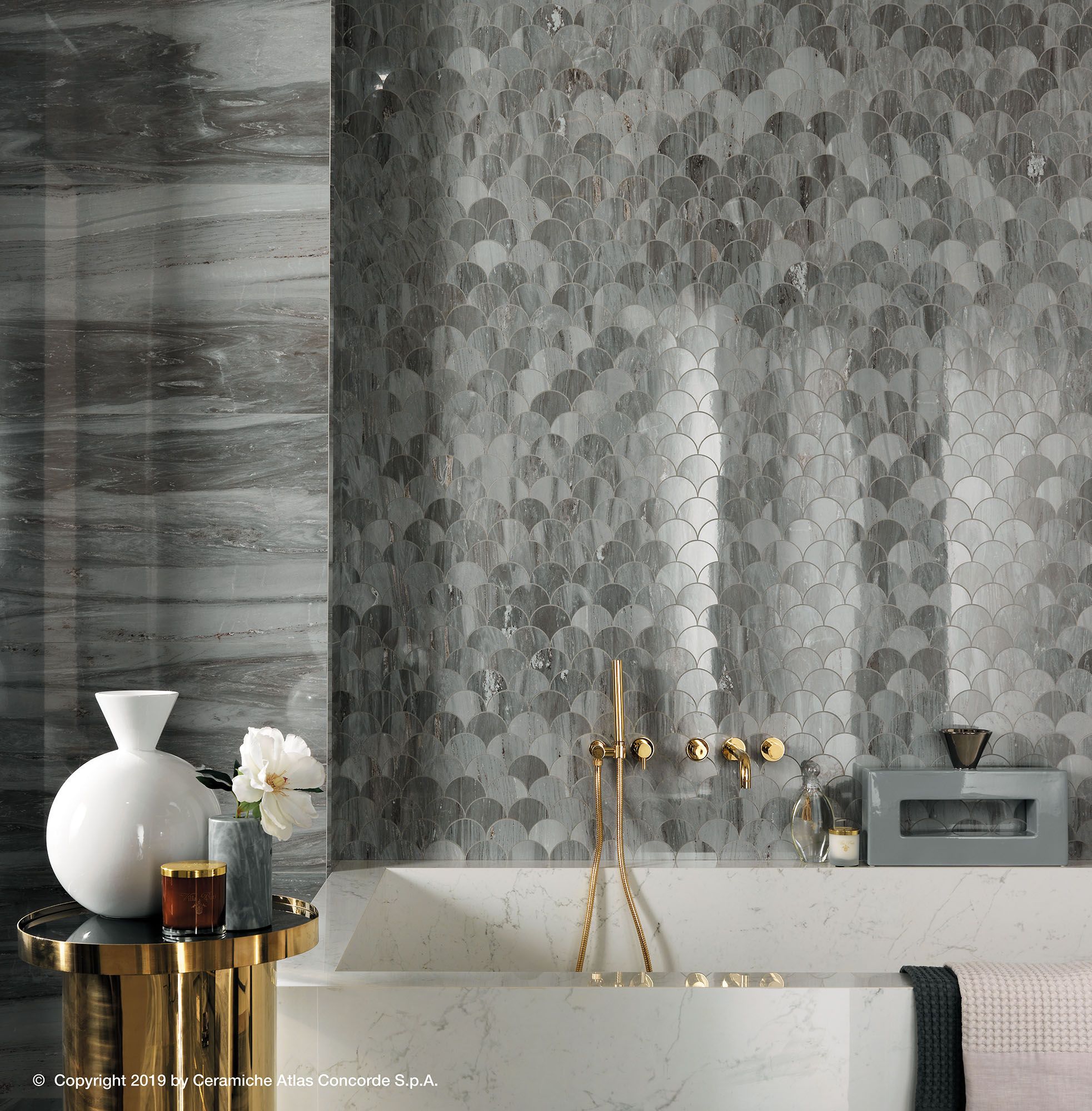 Белое керамическое покрытие с эффектом мрамора Atlas Concorde Marvel Dream ARCH-00073412 - Вид №3