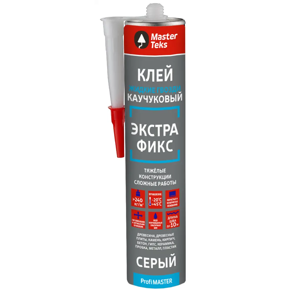 Каучуковый клей MasterTeks ЭКСТРА ФИКС для сложного монтажа 400 г 89385061 STLM-1425288