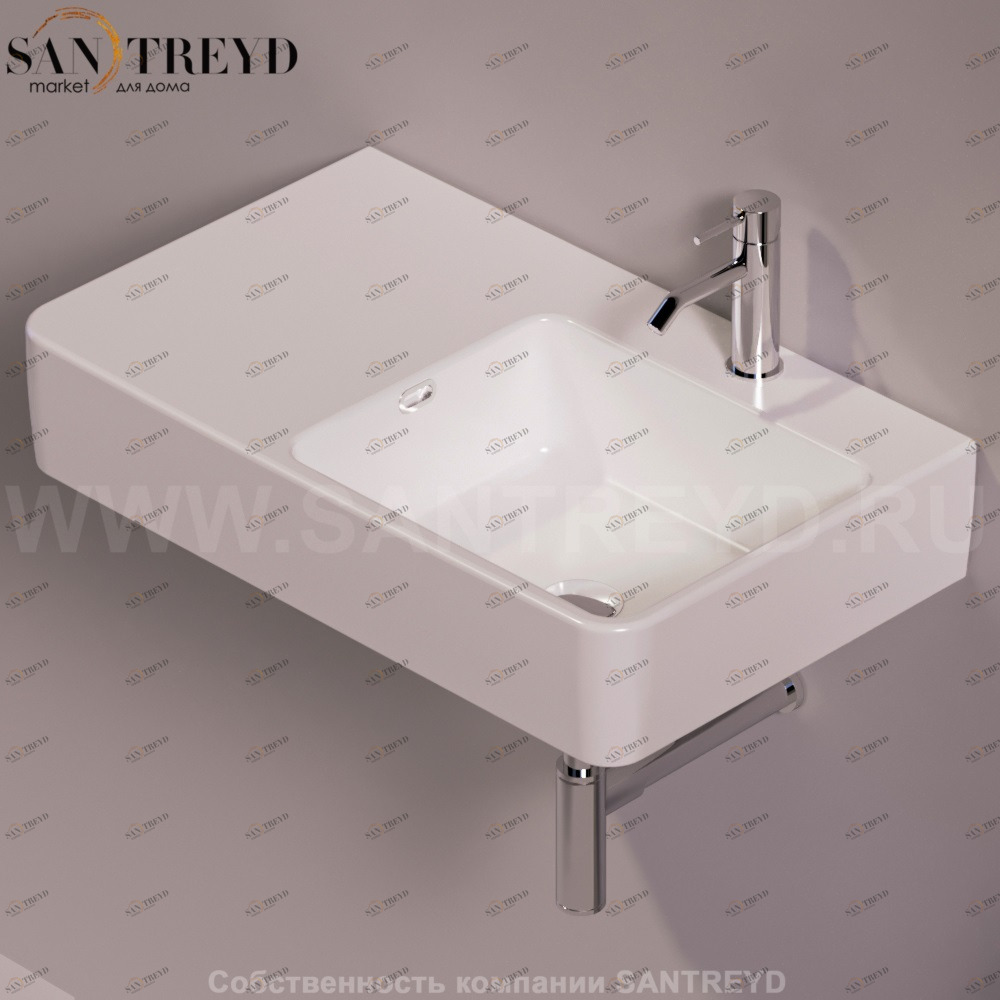 QU75DBIANCO Подвесная раковина настенная прямоугольная Simas Baden Baden белая