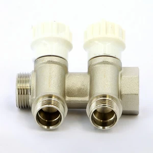 Коллектор НВ 3/4" с вентилями никелированный ITAP 2 выхода 1/2"Н 38мм