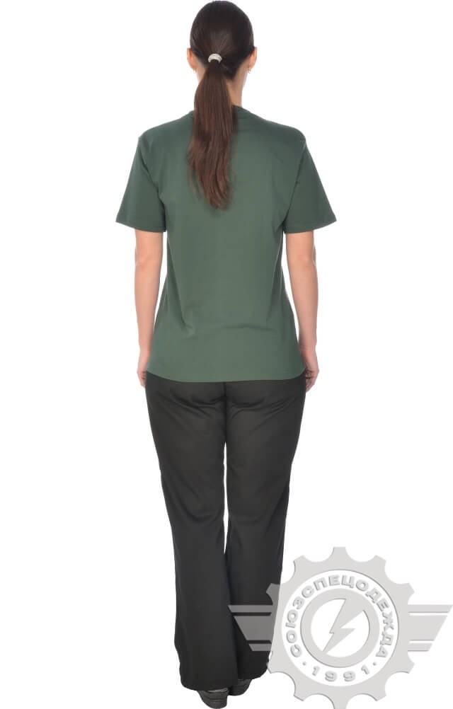 4958307 Футболка темно-зеленая  Одежда для официантов  размер L (48-50) Спецодежда  - Вид №11