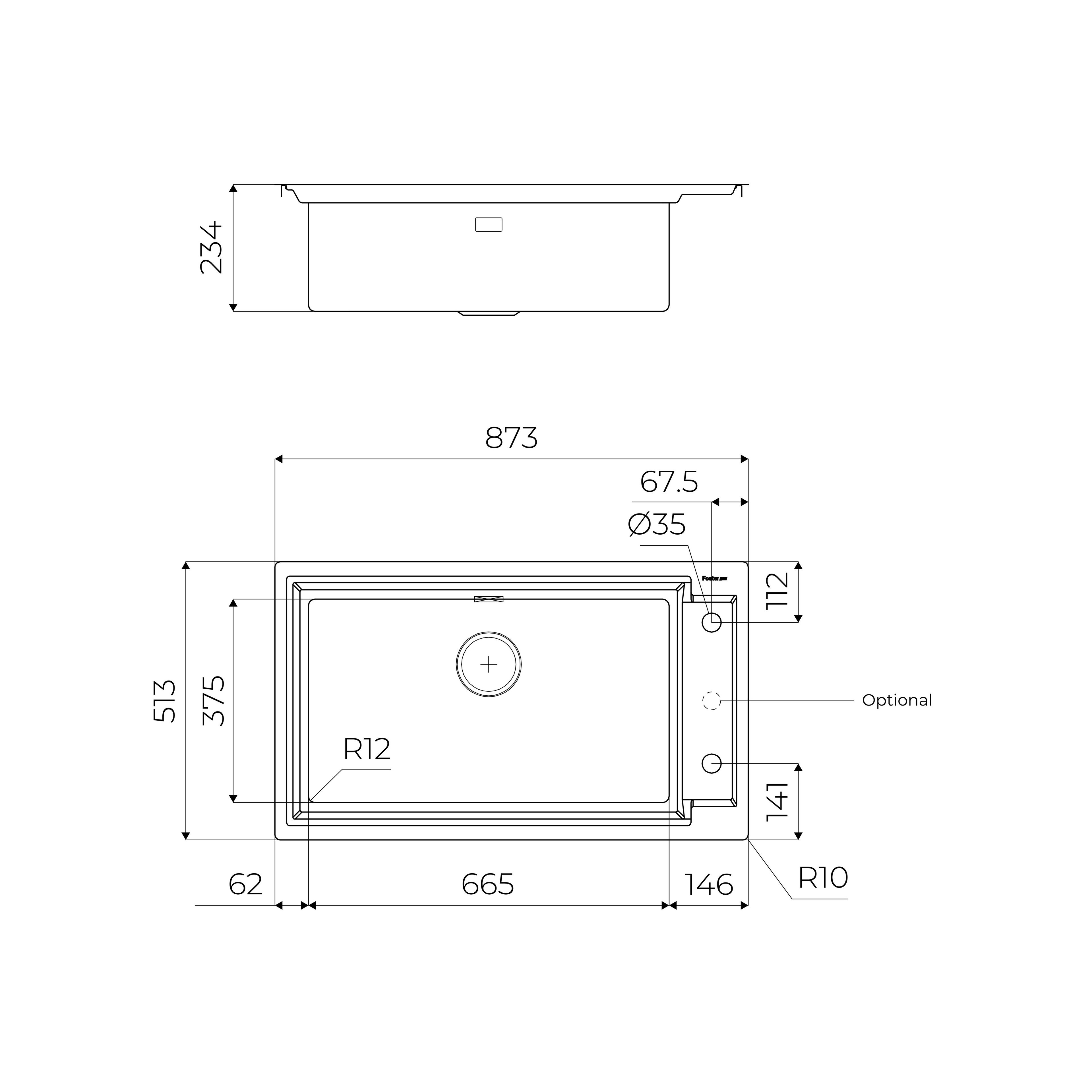 Раковина из нержавеющей стали Foster Outline ARCH-00132992 - Вид №14