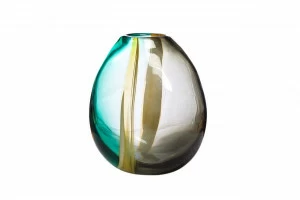 Ваза стеклянная желто-зеленая от Garda Decor GARDA DECOR - 033978 Зеленый;желтый;серый