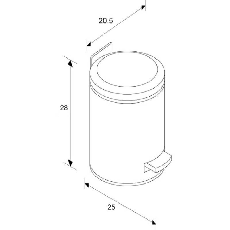 KIM409 Корзина для педалей KLASIK вместимостью 5л, матовый Merida  - Вид №1
