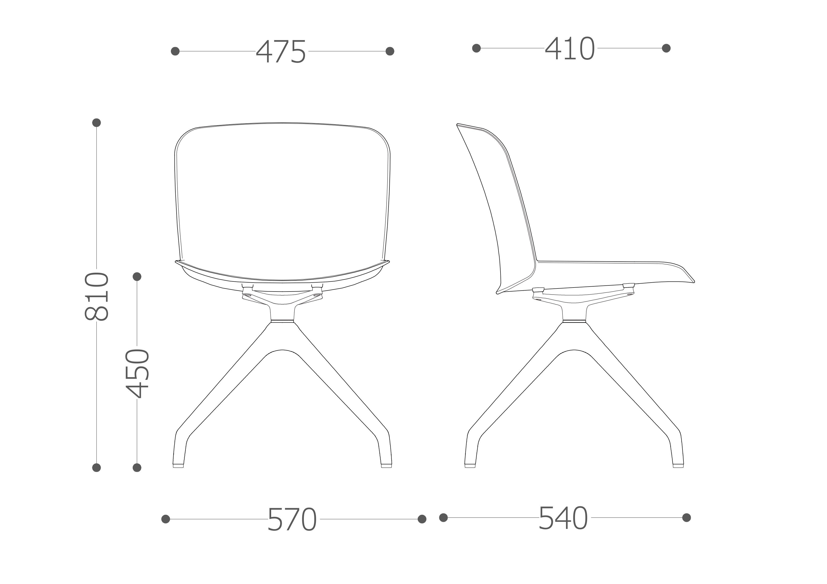 Вращающееся кресло из полипропилена с мягким сиденьем VAGHI свободное кресло ARCH-00009368 - Вид №1