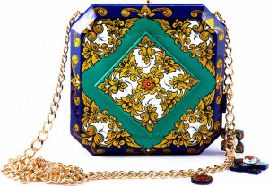 10660453 Хохломская Роспись Бижутерия с миниатюрой Сумка Квадратная (Коллекционное изделие Дерево